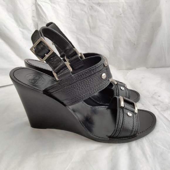 Tory Burch Carys Leather Wedges size 9M - Picture 13 of 16